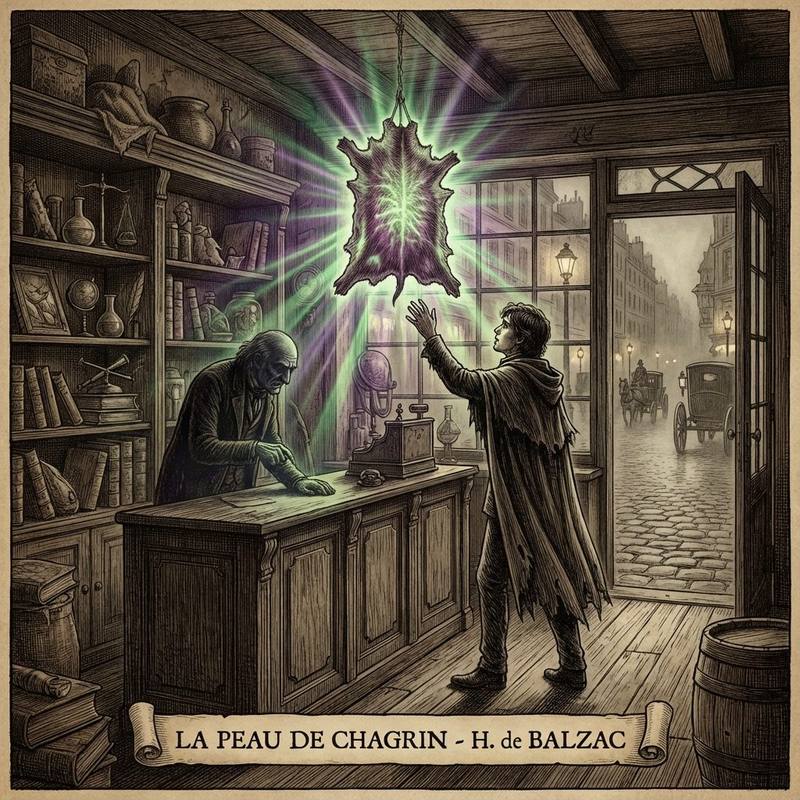 Illustration pour la fiche Bac sur La Peau de chagrin de Balzac