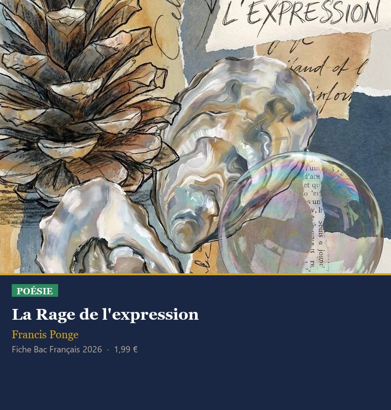 Illustration pour la fiche Bac sur La Rage de l'expression de Francis Ponge